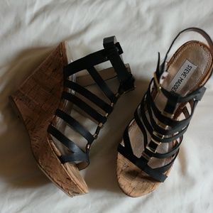 Gold Studded Platform Wedges